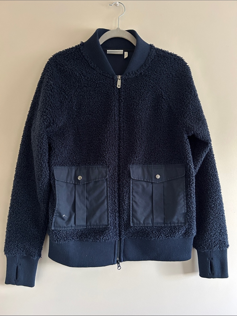 Fjallraven Women’s Navy Fleece Bomber Jacket, Size L